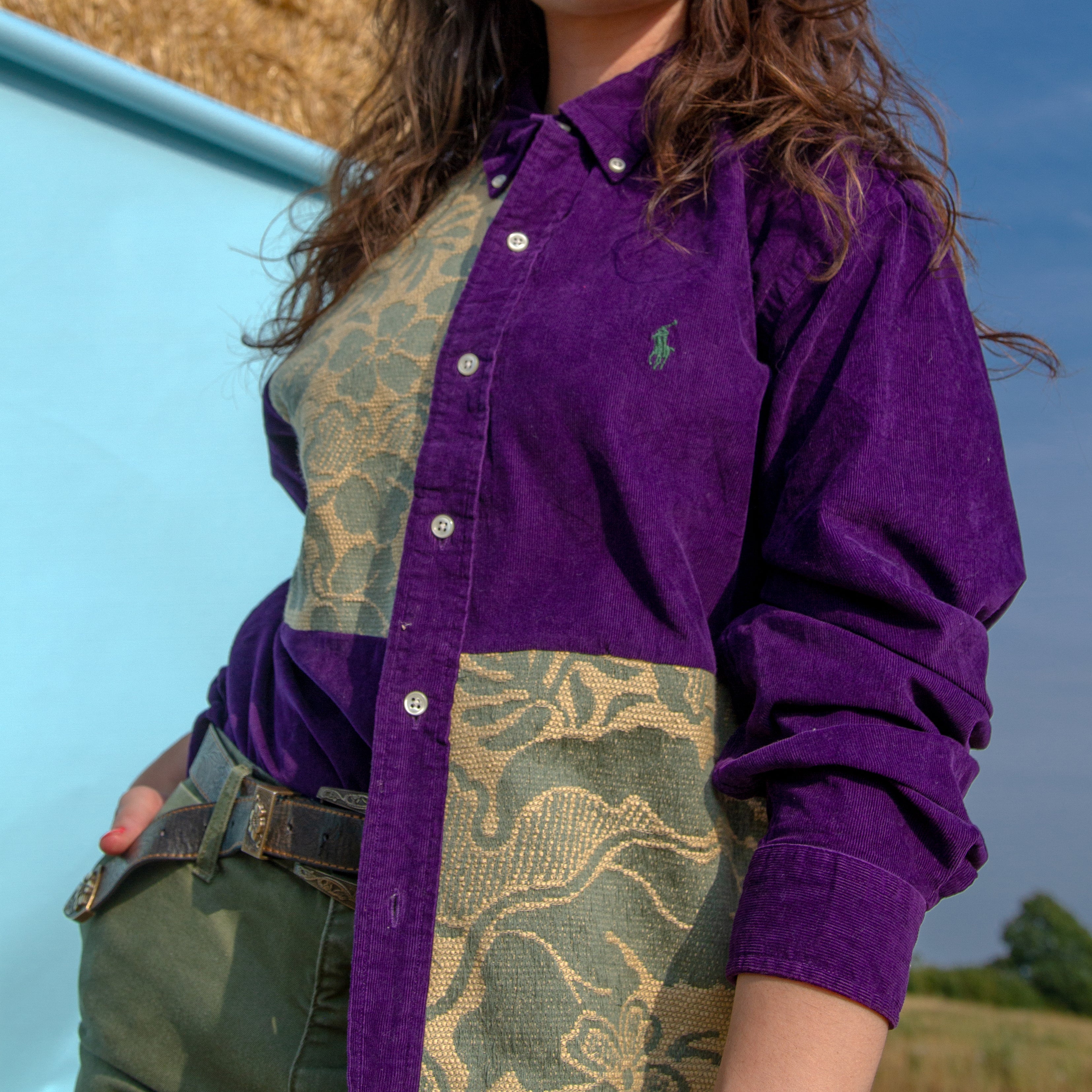 Purple Ralph Lauren Corduroy Shirt Upcycled
